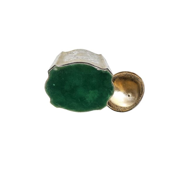 vintage silver plated ornately engraved red velvet lined jewely/trinket box - Picture 5 of 5